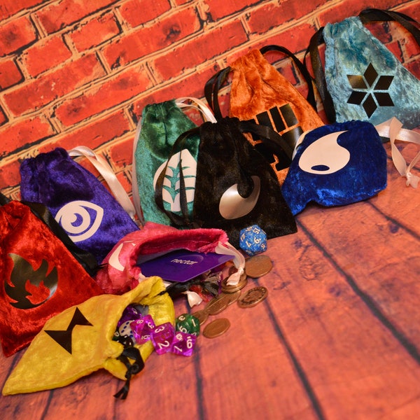 Pokemon Velvet Dice Gift Bags drawstring -Elements, Types. Cards, gift, d&d, tabletop