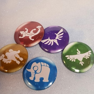 Champion Badges - Urbosa, Daruk, Mipha, Revali, Breath of the Wild, The Legend of Zelda, Age Of Calamity -  3 SIZES 25mm 32mm 44mm