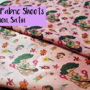 A4 size Hestu Fabrics - loz Zelda, wild, link, makar, kingdom, satin, linen, velvet, polyester cute, ocarina, mask, tree fairy spirit