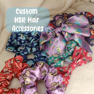 HSR Hair Accessories - hair bows, scrunchies, gift, cute, chibi, custom, kafka, stelleron, trailblazer, pompom, tribbie, herta