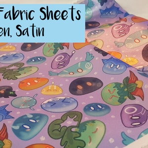 A4 Fabric Genshin Element Slimes, Mixed and singles! Electro, Hydro, Pyro, Cryo, Anemon, Dendro, Geo,