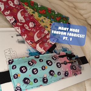 Fandom Elastic bookmark pen holder-  Pt. 1 - Zelda, Pikmin, Eevee, Expedition, frogs, FF, FF14, Kirby, P5, SMT, Chibi, nier notepad