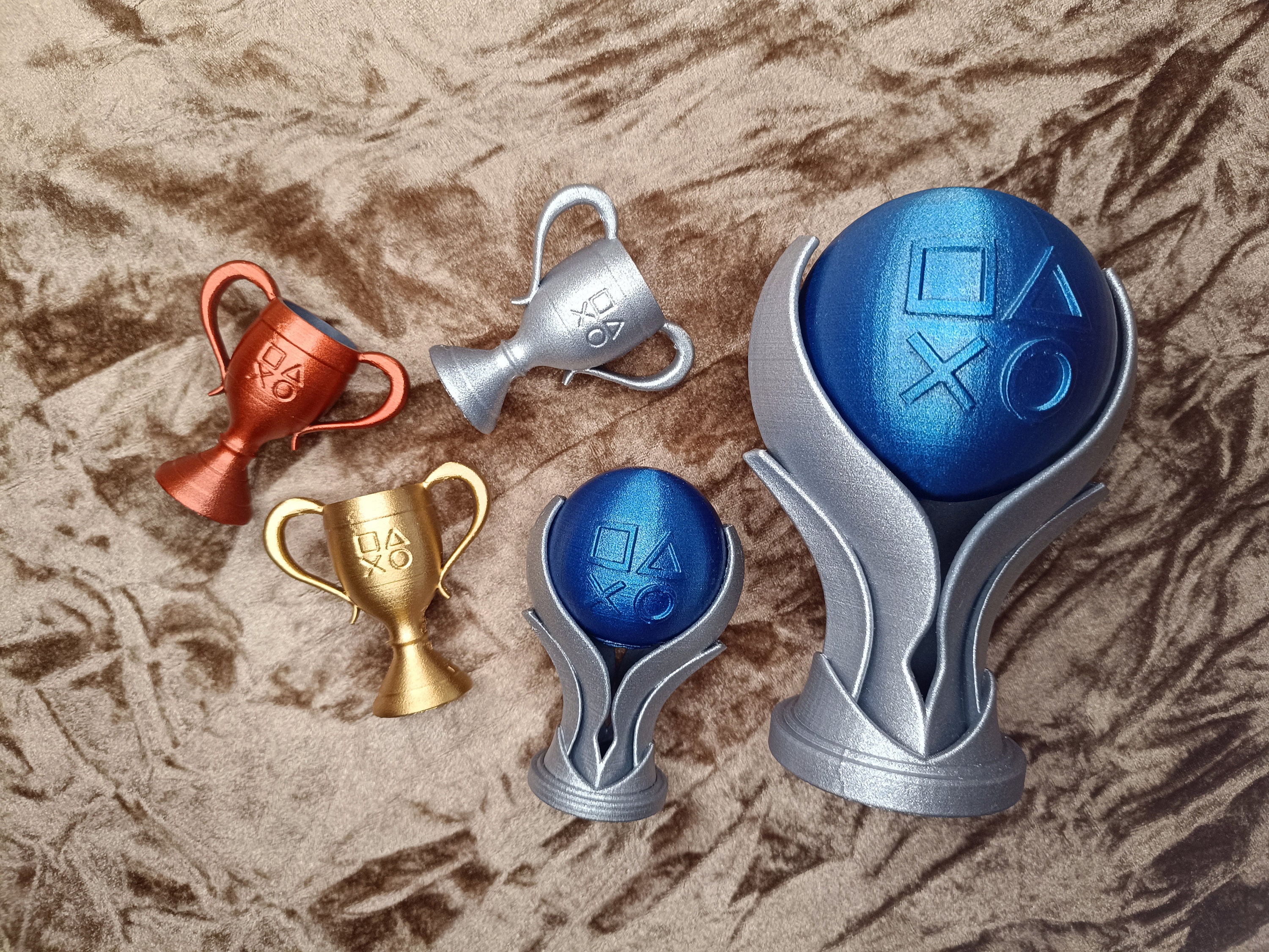 Miniature Playstation Trophies - THREE Sizes - Bronze, Silver