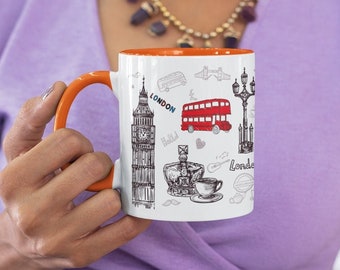 London souvenir mug, Souvenir gift mug, London lover mug, traveler mug gift, london tourist gift mug, London Icon Mug, mug souvenir gift