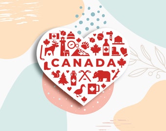 Canada elements  vinyl sticker, Canada Lover sticker, travel stickers, Canada stickers, Best friend gift, birthday gift, laptop sticker