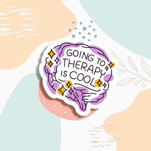 Ir para terapia é adesivo legal, adesivo de saúde mental, adesivo de garrafa de água, adesivo de laptop, conscientização sobre saúde mental, adesivo de positividade