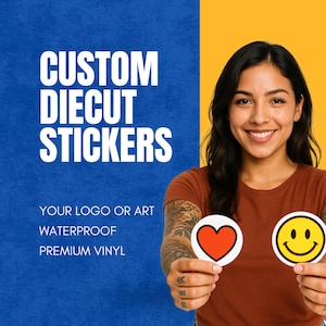 25 Custom Vinyl Stickers: Die Cut, Waterproof Logo Decals