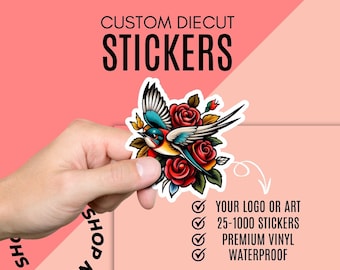 Custom Vinyl Stickers, Vinyl Die Cut Stickers, Logo Stickers waterproof, Fast Shipping, Outdoor Stickers, custom bulk stickers