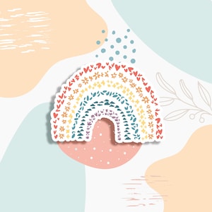 Bellissimo adesivo arcobaleno, adesivo per la salute mentale, adesivo per bottiglia d&#39;acqua, adesivo per laptop, consapevolezza della salute mentale, adesivo positività, decalcomania