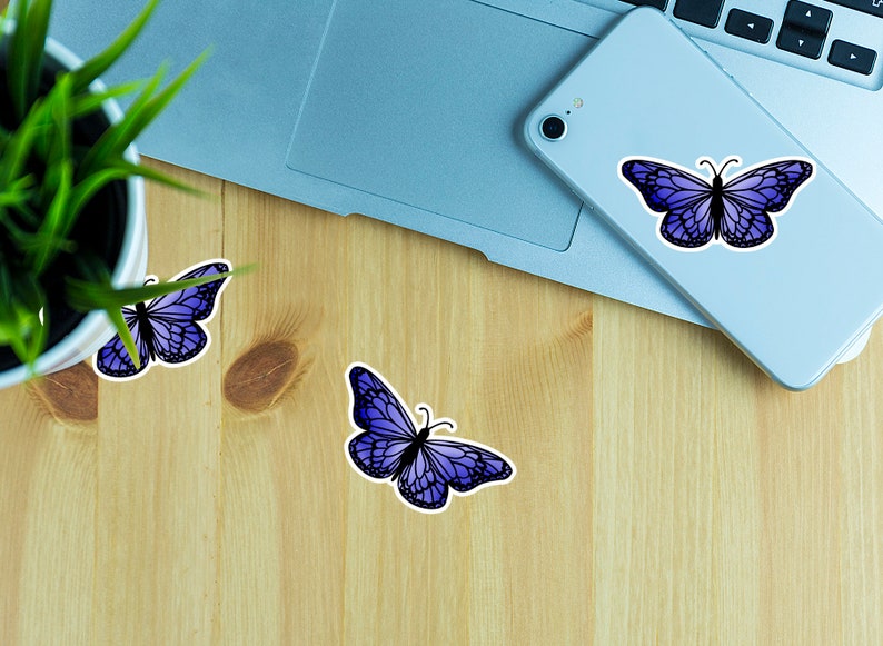 Butterfly Sticker, Aesthetic Stickers, Minimalist, Waterproof, Laptop Stickers, Hydroflask Stickers, VSCO, water bottle sticker image 4