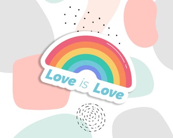 Pride love sticker, lgbtq sticker, planner sticker, pride laptop sticker, gay laptop sticker, pride tumbler sticker, gay waterbottle sticker