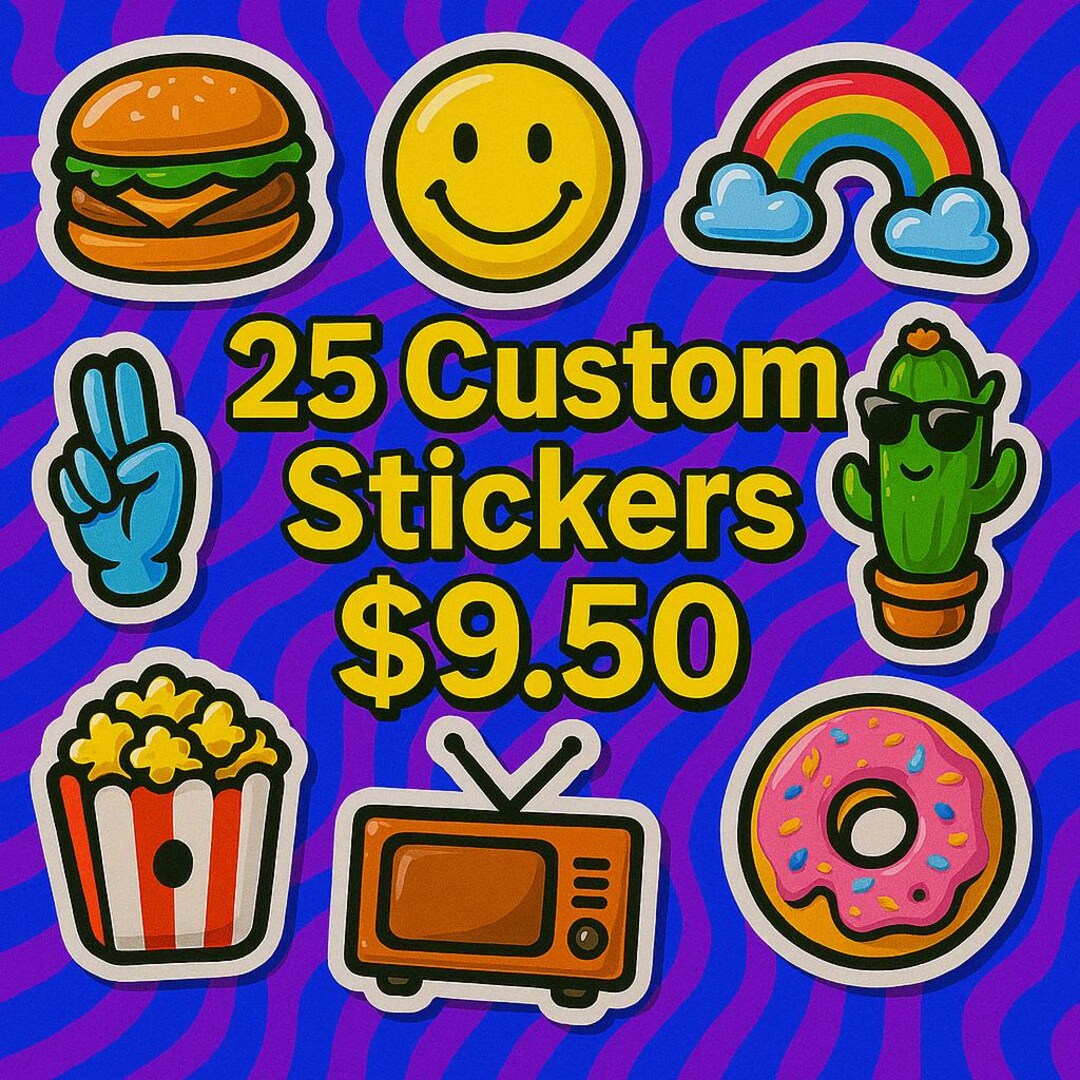 25 Custom Vinyl Stickers, Die Cut Stickers, Logo Stickers Waterproof ...