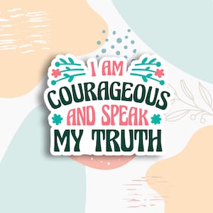 Adesivos Eu sou corajoso, adesivo para cuidar de si mesmo, adesivo de amor próprio, adesivo de autocuidado, conscientização sobre saúde mental, adesivo de positividade