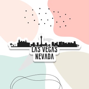 Autocollant en vinyle Skyline de Las Vegas, Nevada, cadeau du meilleur ami, cadeau d’anniversaire, autocollant pour ordinateur portable