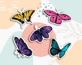 Butterfly Sticker Pack, car stickers, funny stickers, introvert sticker, laptop decals, Laptop stickers, outdoor stickers, sticker packs