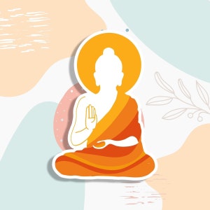 Pegatina de Buda, pegatinas de yoga, pegatina del planificador de Buda, pegatina de botella de agua, pegatina de computadora portátil, pegatina de namaste, pegatinas para botella de agua