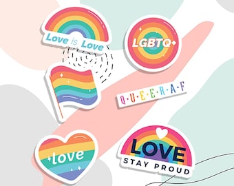 Pride sticker pack, lgbtq sticker, planner sticker, pride laptop sticker, gay laptop sticker, pride tumbler sticker, gay waterbottle sticker