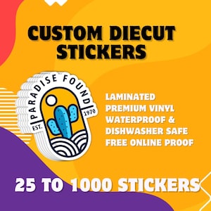 Aangepaste vinylstickers, waterdicht gestanst vinyl, cirkel of vorm, logostickers, gelamineerde stickers