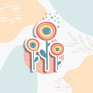 Bellissimo adesivo fiori , adesivo salute mentale, adesivo bottiglia d&#39;acqua, adesivo per laptop, consapevolezza della salute mentale, adesivo positività, decalcomania