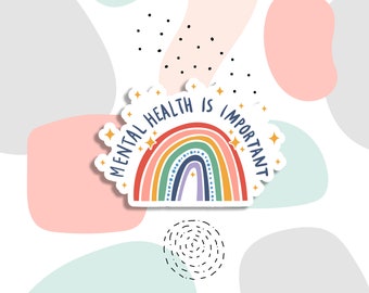 La salud mental es importante, calcomanía de salud mental, calcomanía para botella de agua, calcomanía para computadora portátil, conciencia de salud mental, calcomanía de positividad, calcomanías