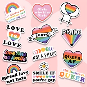 Pride sticker pack, lgbtq sticker, planner sticker, pride laptop sticker, gay laptop sticker, pride tumbler sticker, gay waterbottle sticker