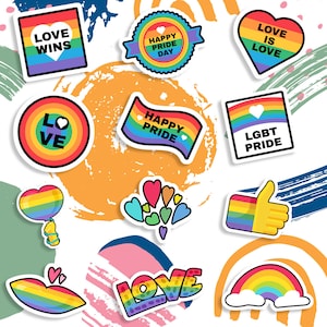 LGBTQ pride sticker pack, pride water bottle sticker, gay laptop sticker, pride tumbler sticker, planner sticker gay,pride stickers pack