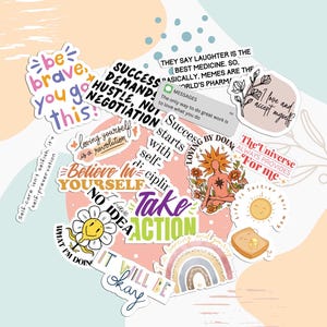 Motivational Stickers Pack, Inspiration Sticker for Laptop Water Bottle, Waterproof Stickers Set, planner stickers, Scrapbook sticker