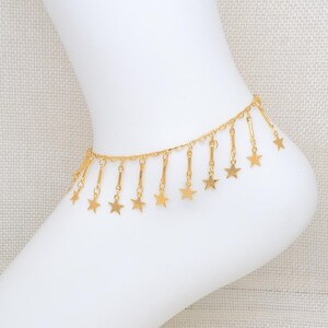 18k gold filled Beautiful star anklets.