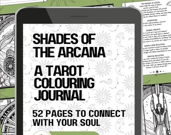 Tarot Colouring Journal – Major Arcana, Spiritual Workbook (PDF Download)