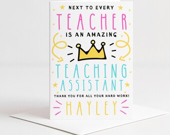 Teaching Assistant Thank You Card - End of Term Gift