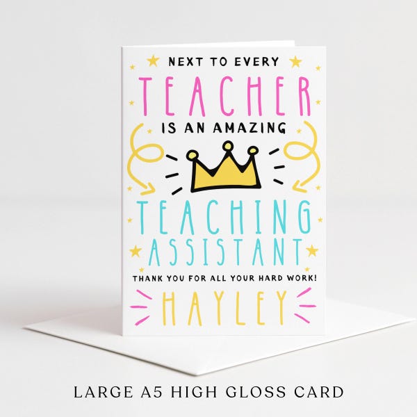 Teaching Assistant Thank You Card - End of Term Gift