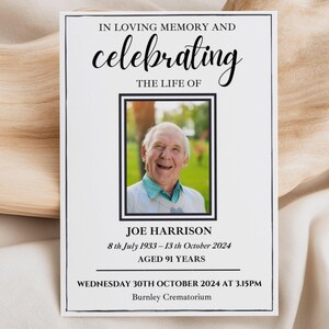 Order of Service Funeral booklets personalised