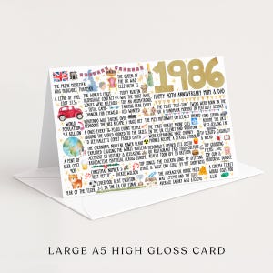 40th Anniversary 1986 Ruby Wedding Fun Fact Card for Mum & Dad – 40th Wedding Milestone