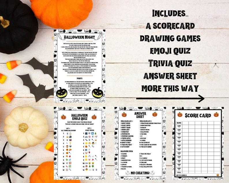 Halloween Family Activity Download Print at Home Pack Instant Etsy