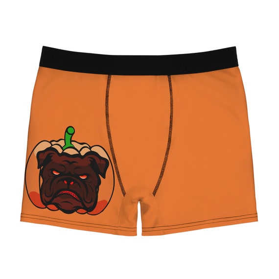Orange ALPHA Boxer: Ideal Gift for Him, Dog Dad Special Men's Boxer Briefs  With a Halloween Twist. dogdadgift halloweenfashion 