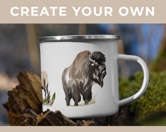 Custom Wildlife Enamel Mug | Custom Mug | Personalized Mug | National Park Mug | Design Your Own Mug | Camping Mug | Camping Gift