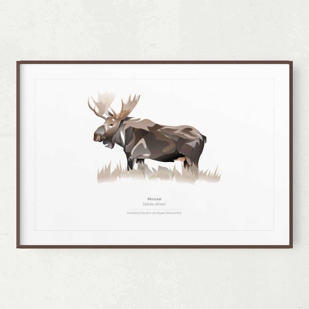 Moose Wall Art Print, Minimalist Moose Print, Printable Art, Printable