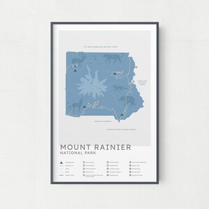 Carte du parc national du Mont Rainier Imprimer