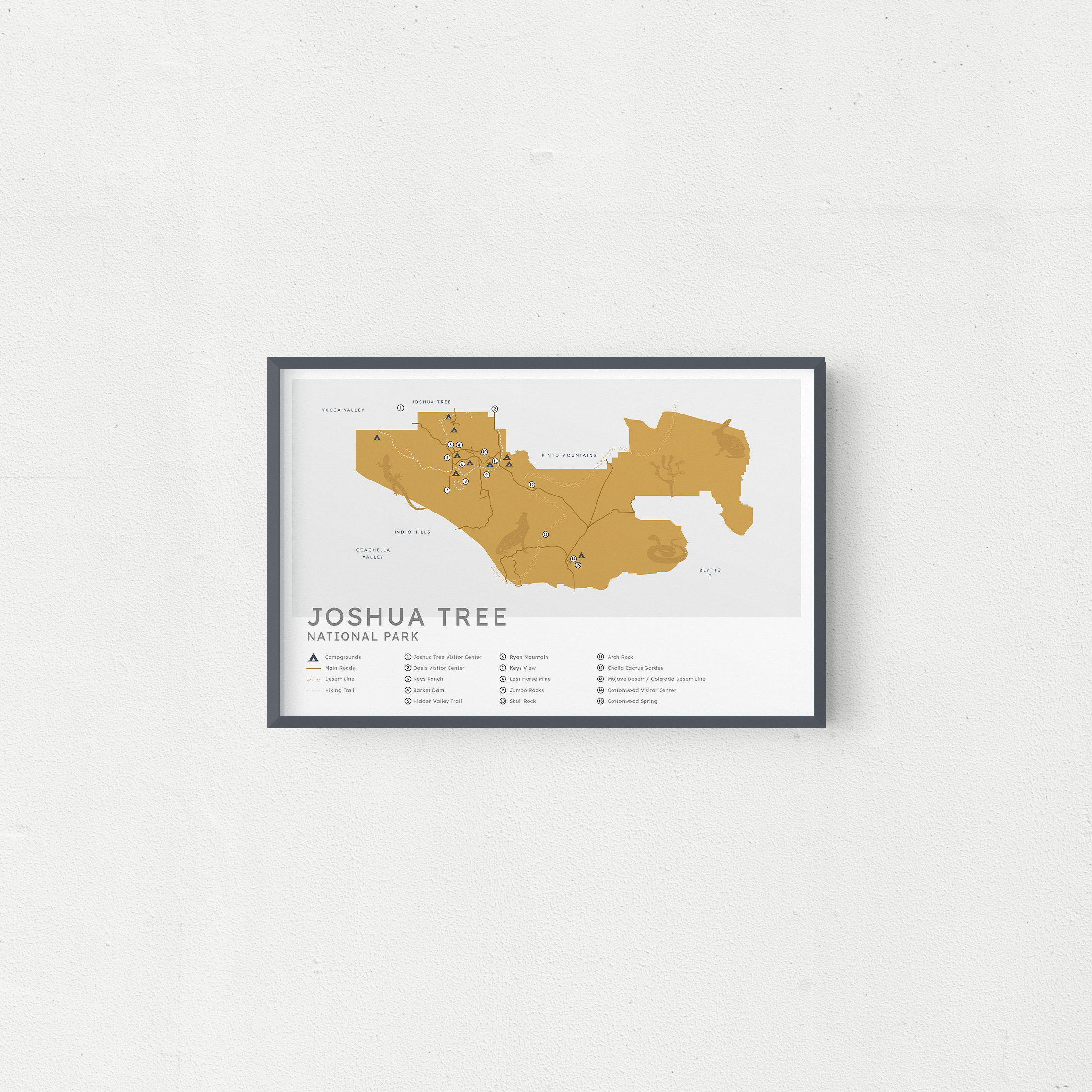 Joshua Tree National Park Map Print - Etsy