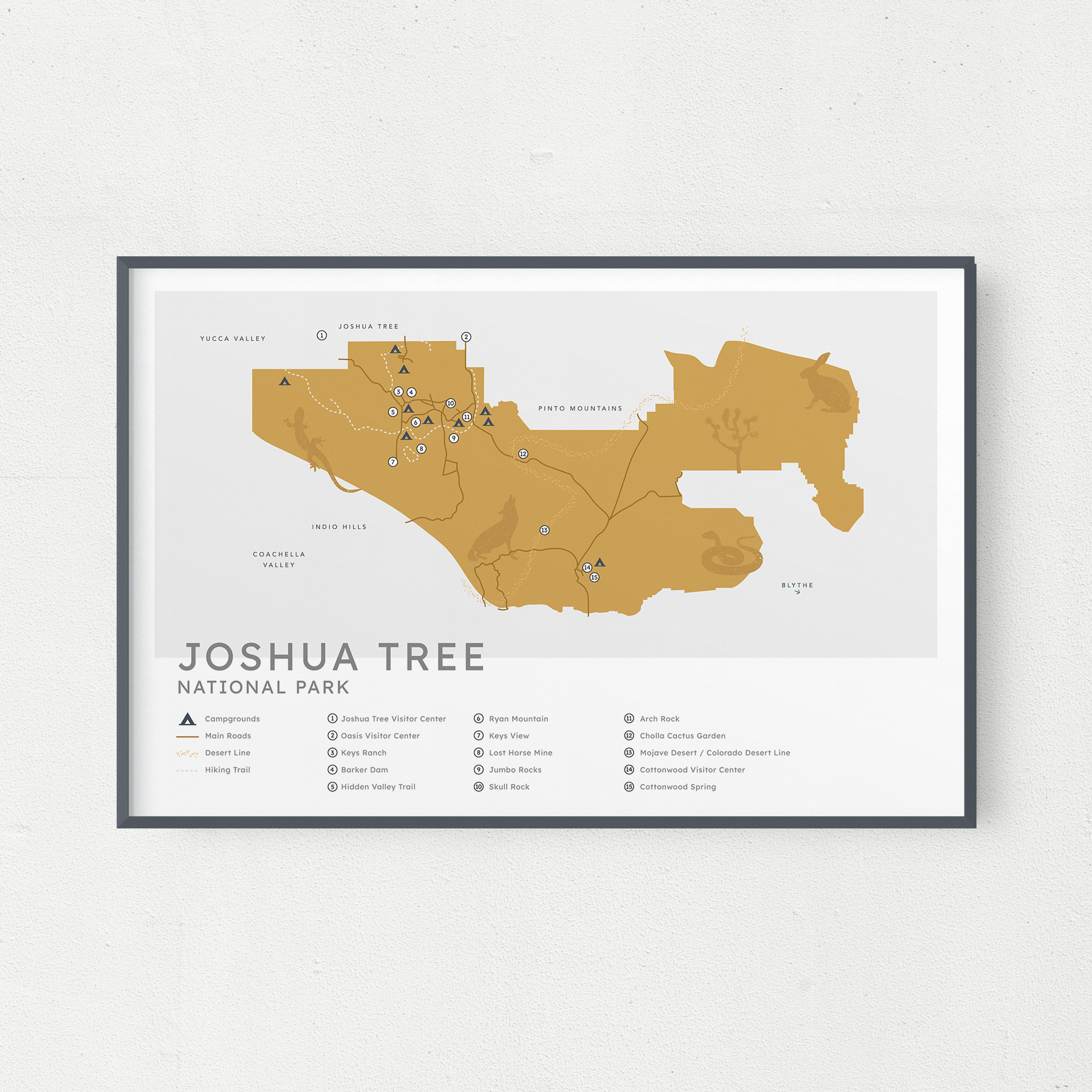 Joshua Tree National Park Map Print - Etsy