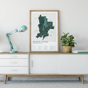 Grand Teton National Park Map Print