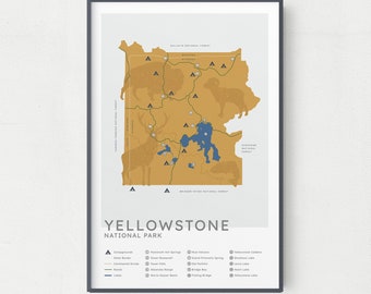 Yellowstone National Park Map Print