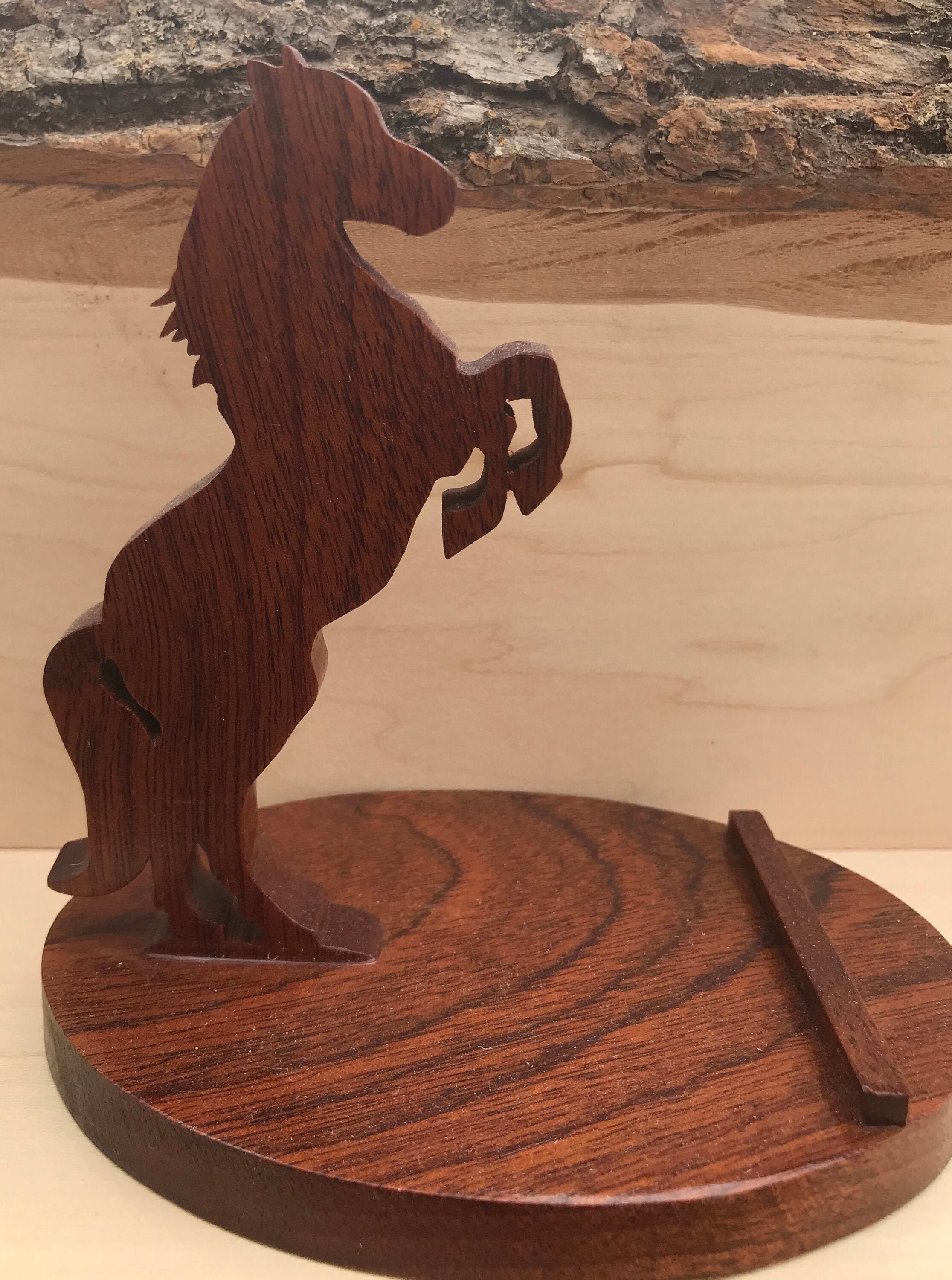 Mahogany Wooden Horse Cellphone Holder Etsy