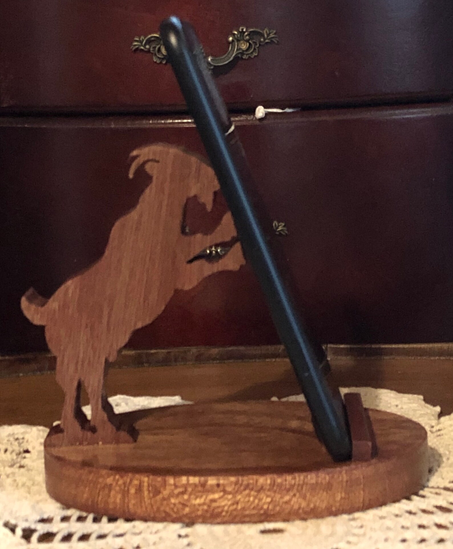 Mahogany Wooden Horse Cellphone Holder Etsy