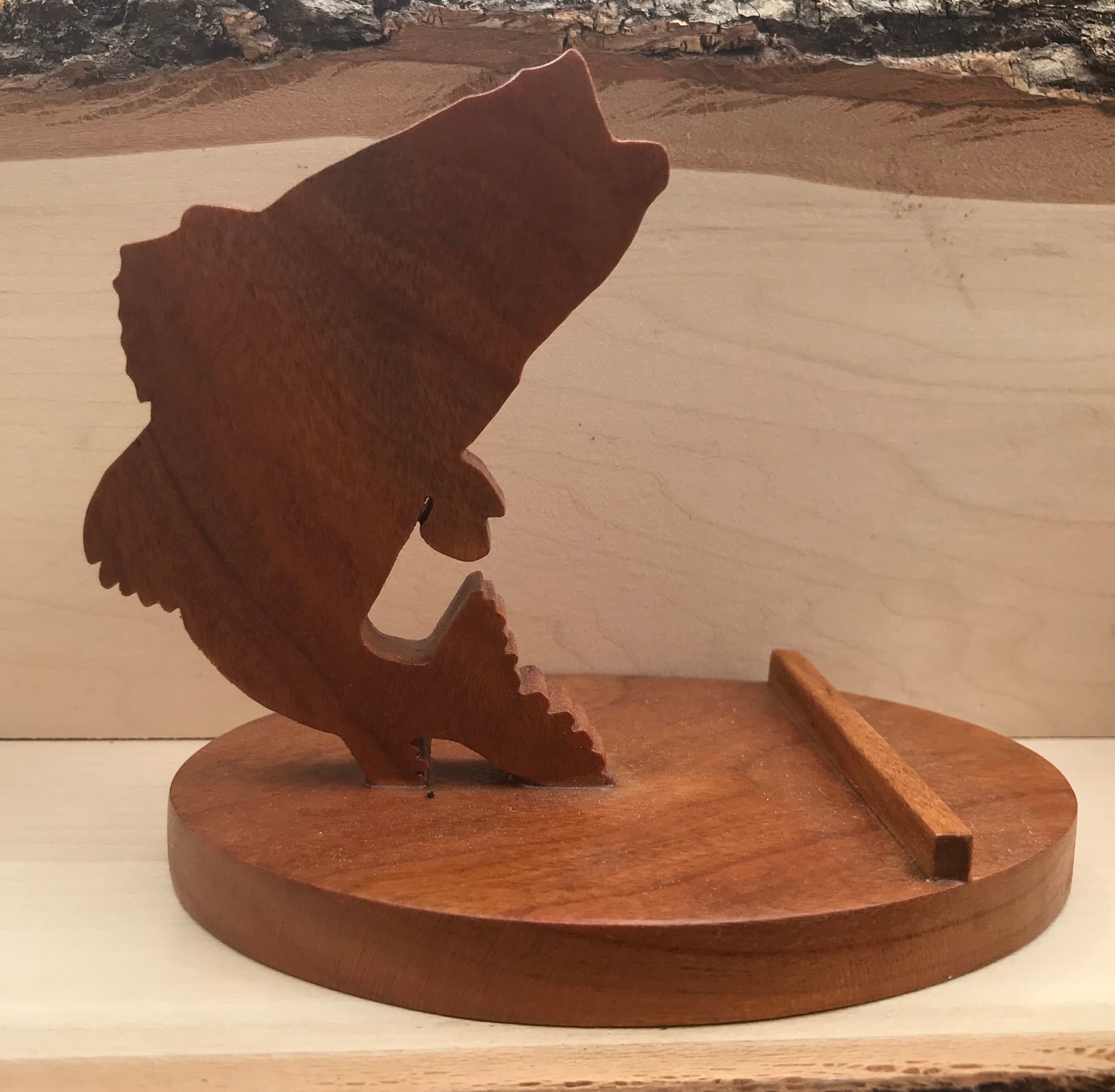 Cherry Wooden Bass Fish Cellphone Holder Etsy