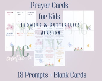 Prayer Cards for Kids - Flowers & Butterflies Version