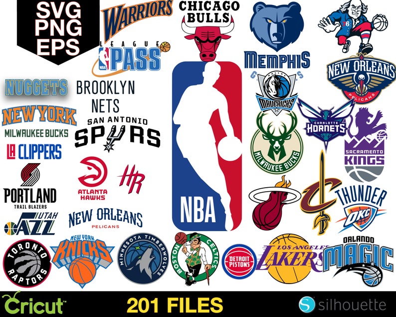 Download NBA Logos 201 Bundle NBA clipart nba svg nba cricut files ...