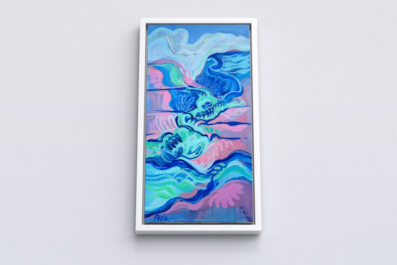 12x24 In Colourful Abstract Painting Nursery Art Abstract Etsy