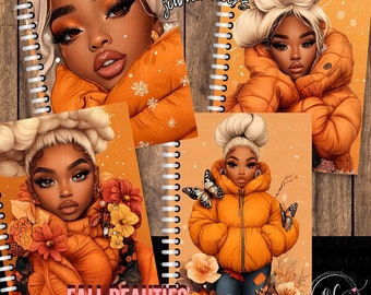 Hidden Gems Journaling - Fall Beauty | Autumn Digital Planner Inserts | Cozy Notebook Cover Set