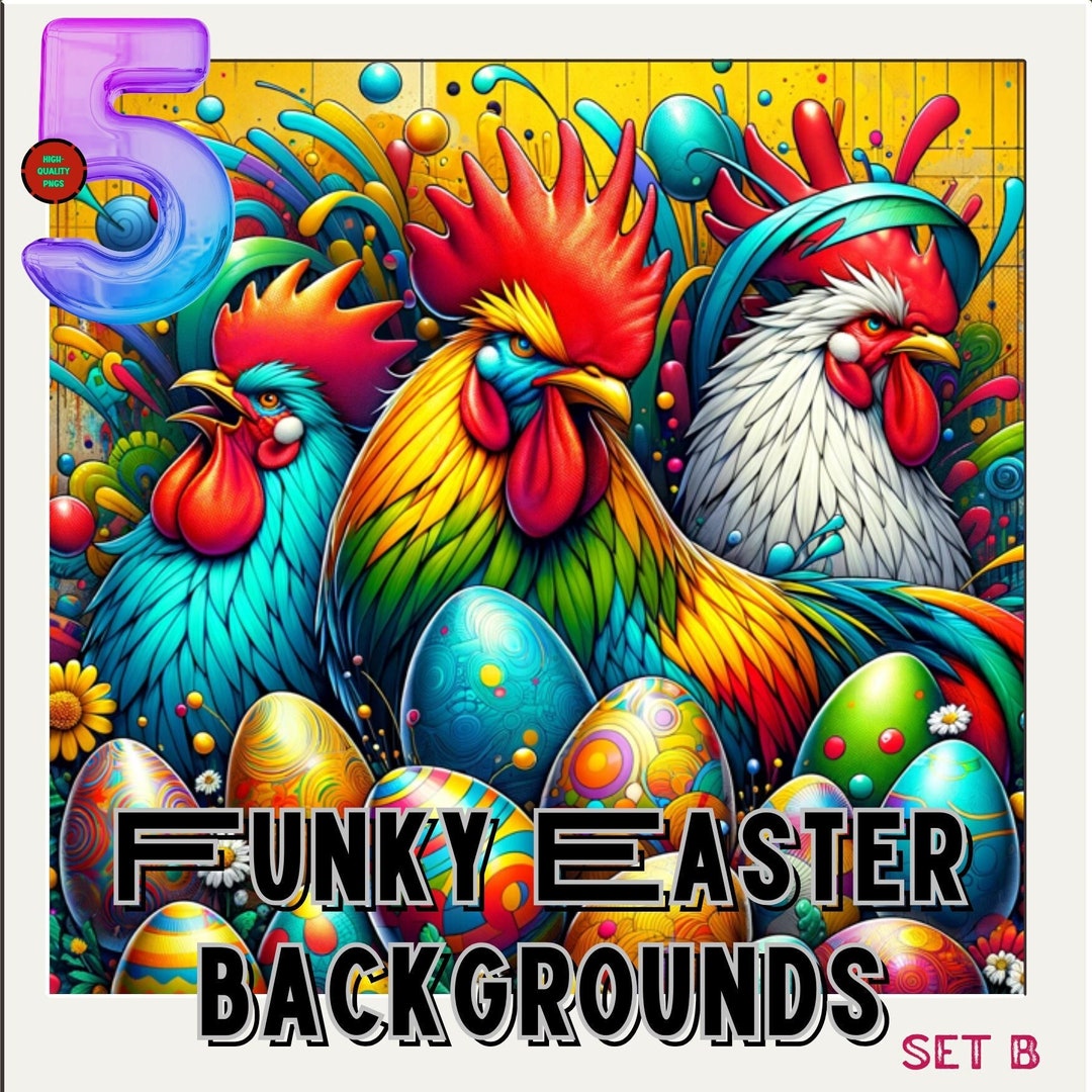 Vibrant Easter Digital Backgrounds: Spring Designs, Set B (PNG Files ...